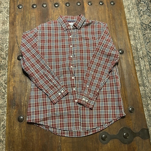croft & barrow Other - Croft & Barrow Maroon and White Plaid Shirt